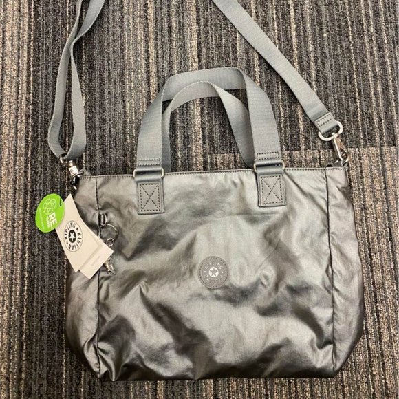 Kipling Bags New Kipling Venla Metallic Nylon Tote Bag 15l X 975h X
